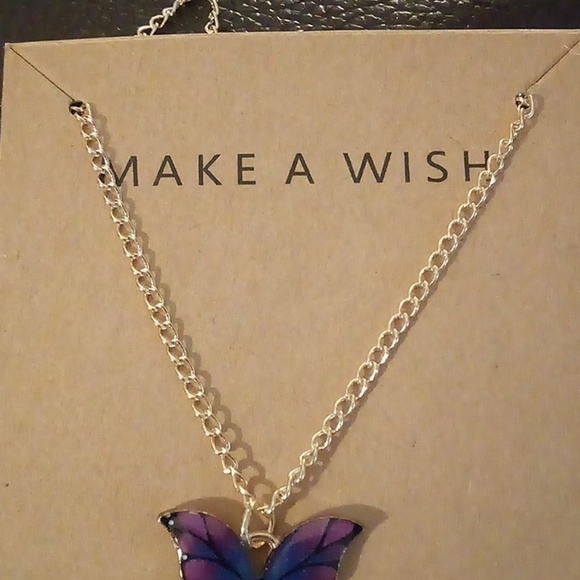 ❤️3/$10❤️Make a Wish Dainty Butterfly Necklaces with Message Cards - Purple - Picture 6 of 14